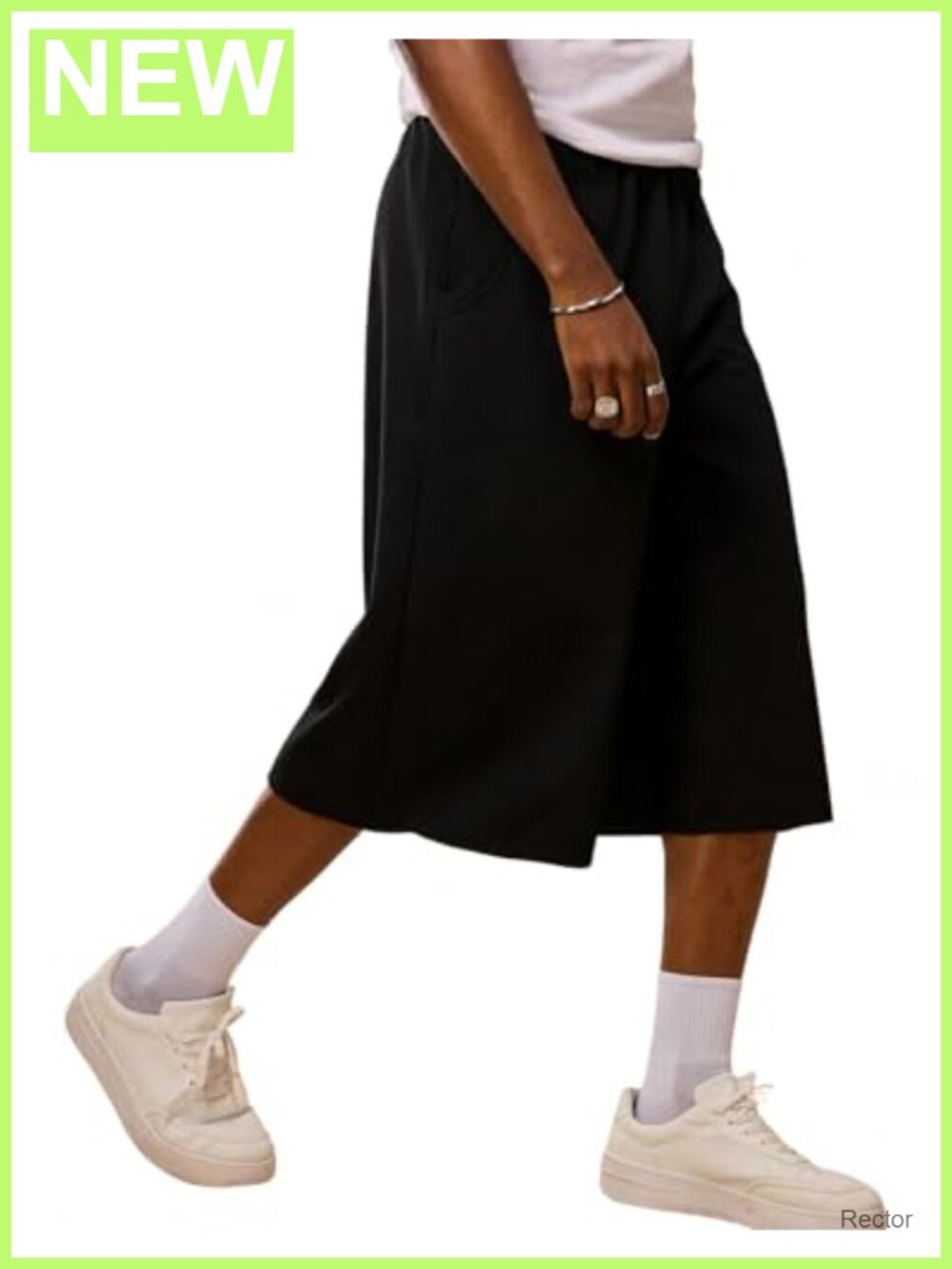 Baggy Cotton Drawstring Capri Shorts with Pockets Men's Stretch Hip Hop